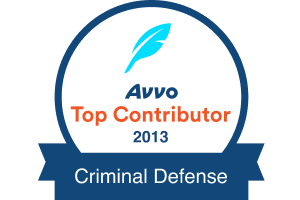 Avvo Top Contributor in Criminal Defense 2013