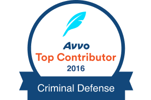 Avvo Top Contributor in Criminal Defense 2016